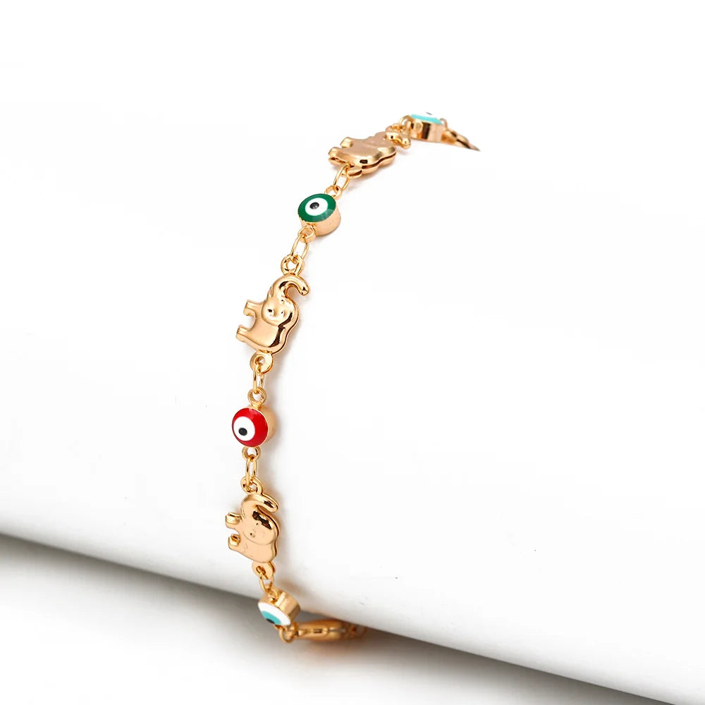 Multi-Color Lucky Elephant Charm Bracelet