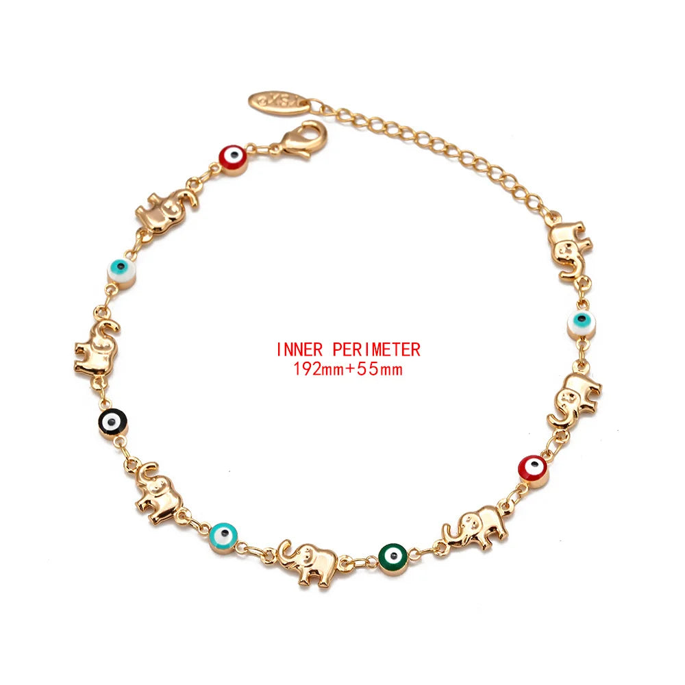 Multi-Color Lucky Elephant Charm Bracelet