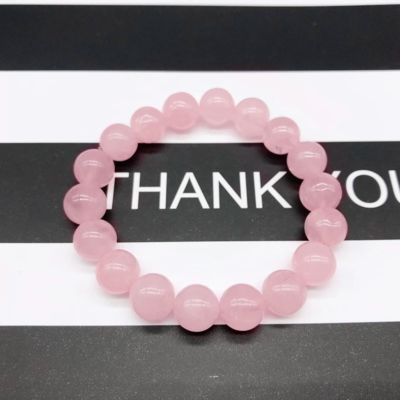 Pink Rose Powder crystal Quartz Natural Stone Bracelet