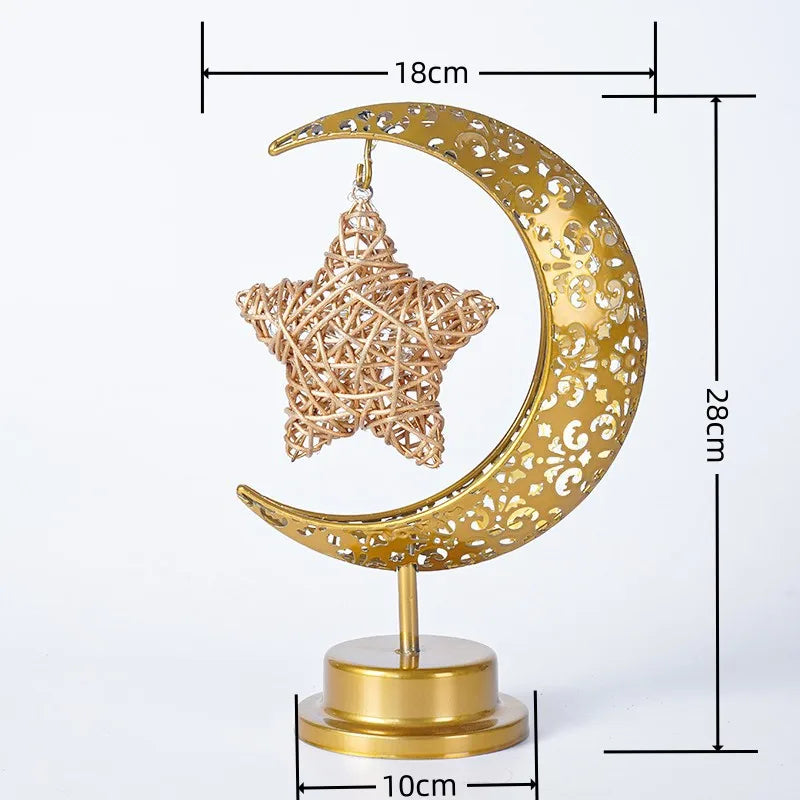 Metal LED Eid Mubarak Star Moon Light