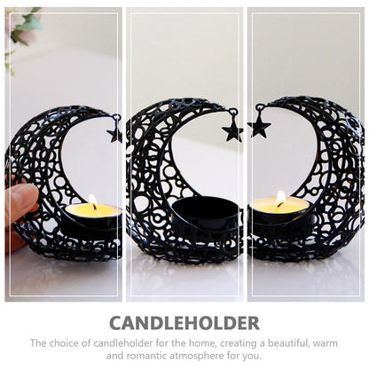 Moon Candle Holder Hollow Metal