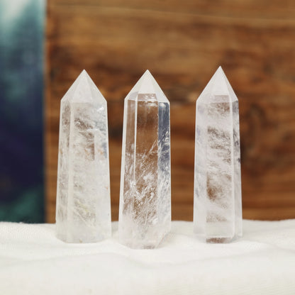 4-8CM Clear Quartz Column Natural White Crystal Quartz