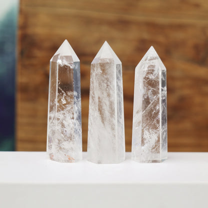 4-8CM Clear Quartz Column Natural White Crystal Quartz