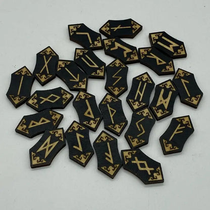 25Pcs Wooden Runes Stone