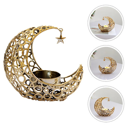 Moon Candle Holder Hollow Metal