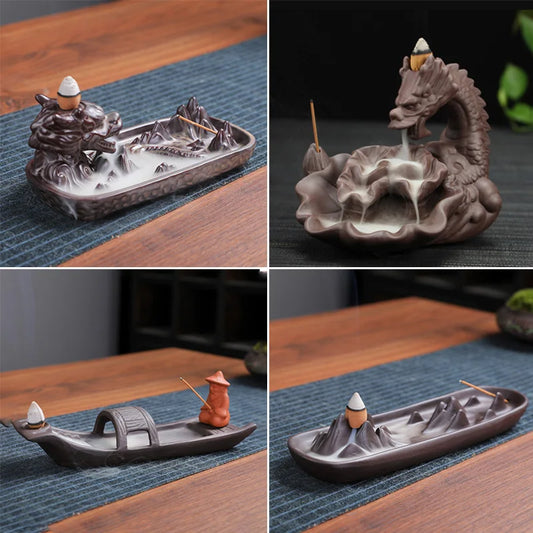 Zen Flow Ceramic Incense Holder