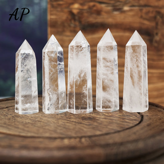 4-8CM Clear Quartz Column Natural White Crystal Quartz