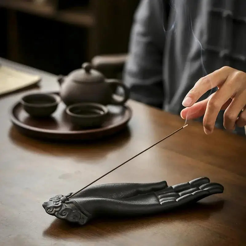 Serene Buddha Hand Incense Holder