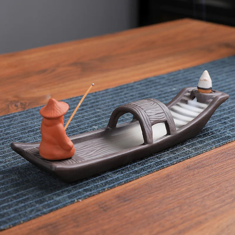 Zen Flow Ceramic Incense Holder