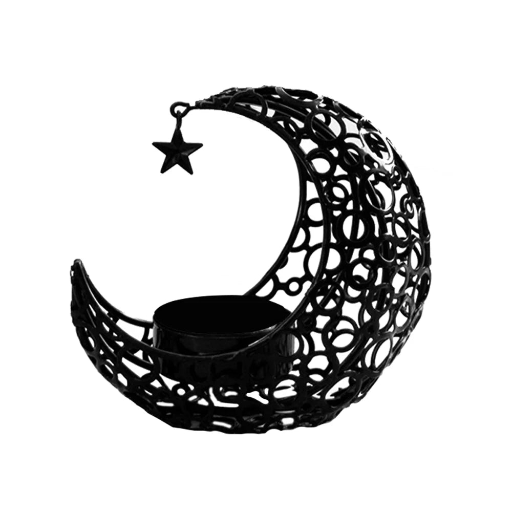 Moon Candle Holder Hollow Metal