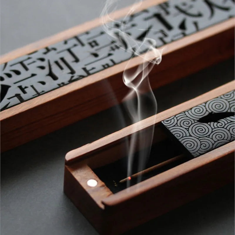 Retro Carved Incense Burner Box