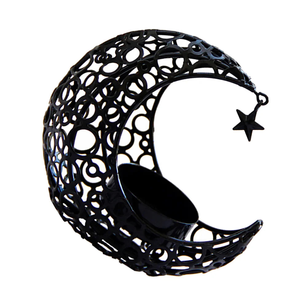 Moon Candle Holder Hollow Metal