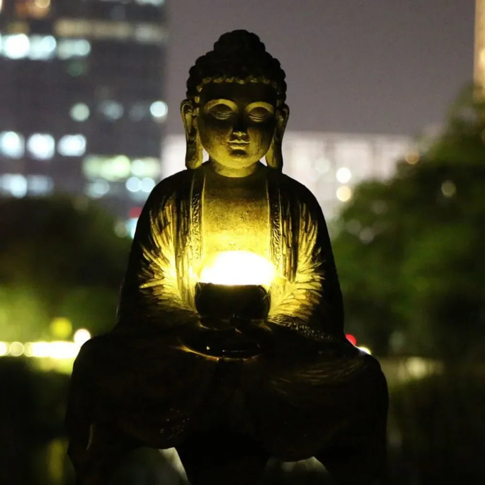 Solar Lights Decorative Buddha Statue