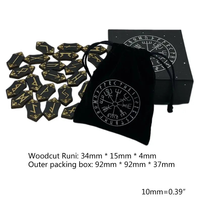 25Pcs Wooden Runes Stone