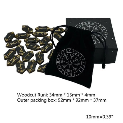 25Pcs Wooden Runes Stone